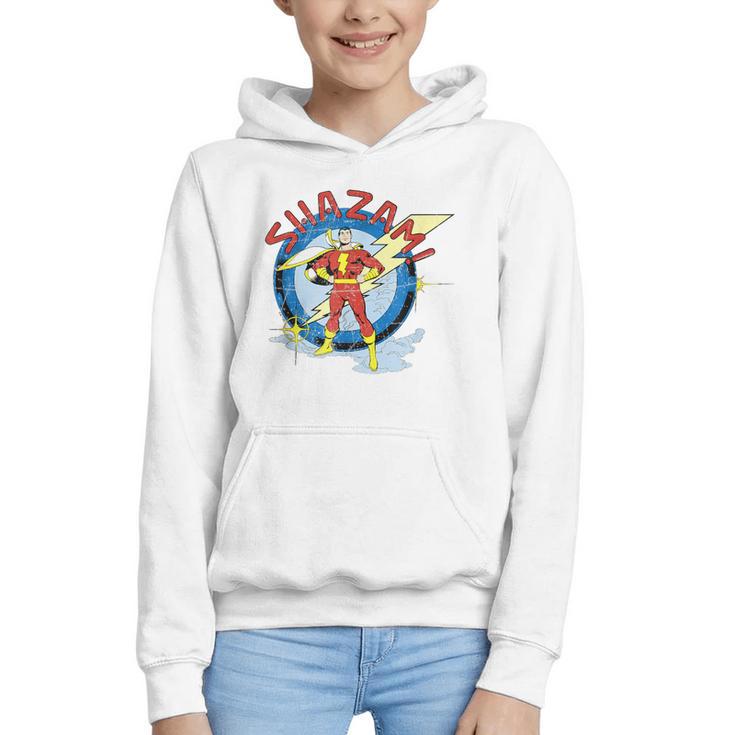 Shazam Comic Book Art Heroic Portrait Vintage Graphic Youth Hoodie