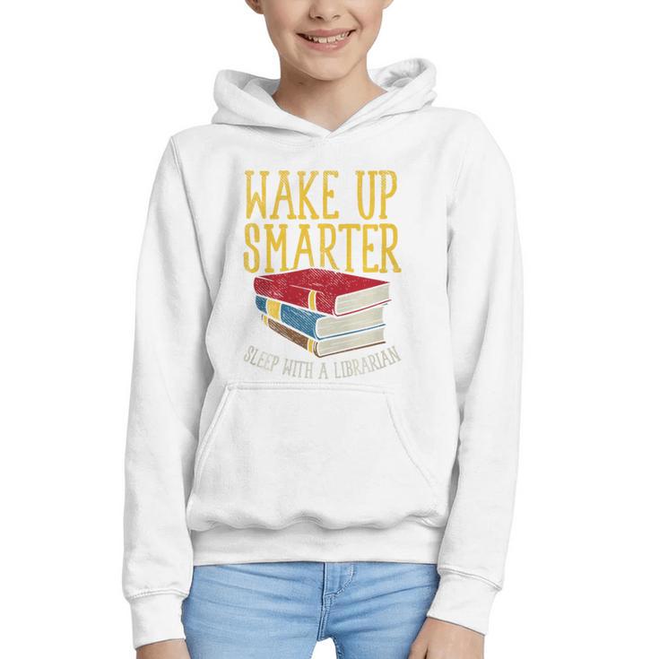 Wake Up Smarter Librarian Book Stack Premium Tri-Blend Graphic Youth Hoodie