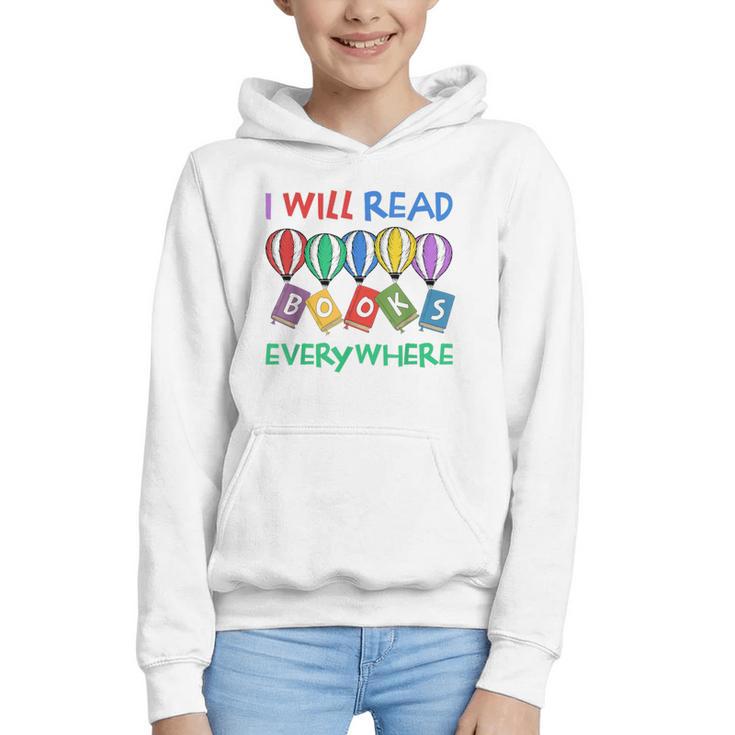 I Will Read Books Everywhere Across America Child Readers Graphic Youth Hoodie