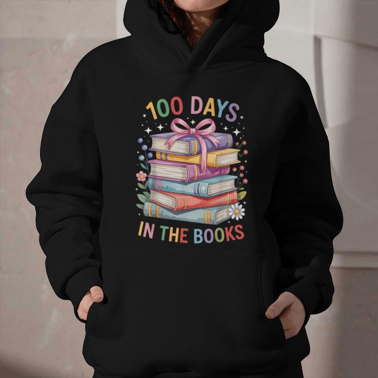 100 Days In The Books Cute Book 100 Days Of School Teachers Graphic Youth Hoodie