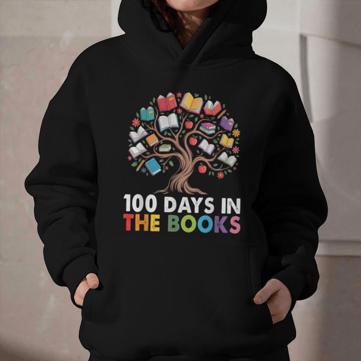 100 Days In The Books Reading Teachers Librarians School Graphic Youth Hoodie
