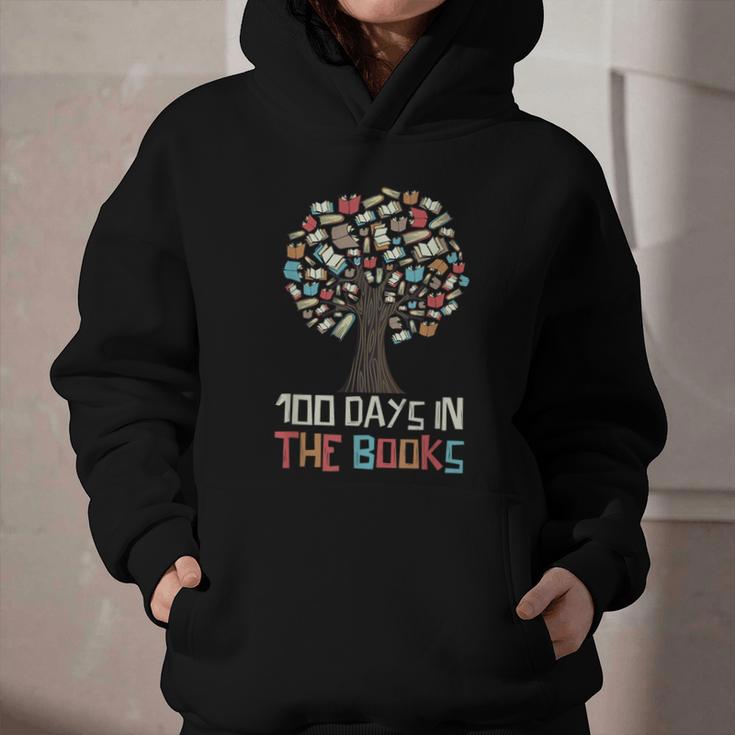 100 Days In The Books Tree Reading Teacher Student 100th Day Graphic Youth Hoodie