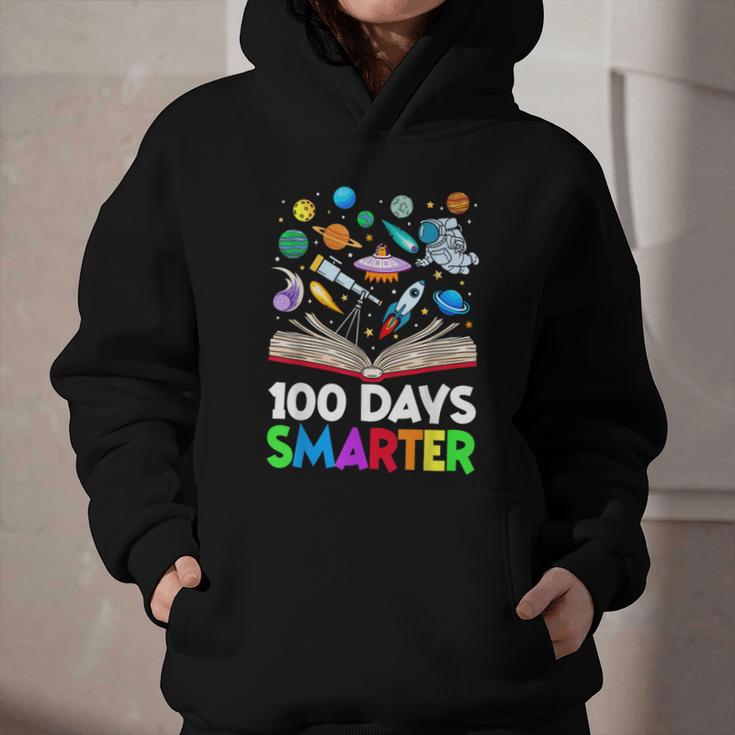 100th Day Of School Astronaut Books Space 100 Days Smarter Graphic Youth Hoodie