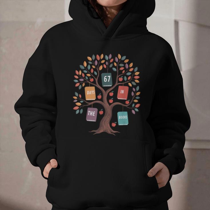 67 Days In The Books Reading Teacher 67th Day Of School Graphic Youth Hoodie