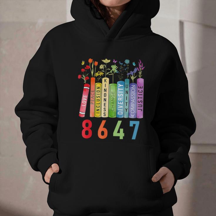 8647 Equal Rights Book Flower Trump Women Rights Feminist Graphic Youth Hoodie
