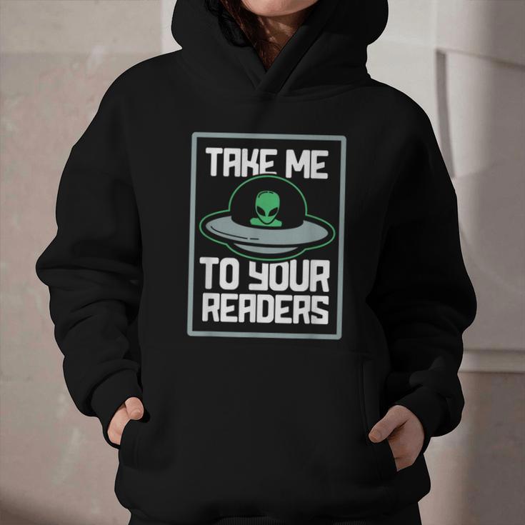 Alien Quote Take Me To Your Readers Sci-Fi Ufo Book Lover Graphic Youth Hoodie