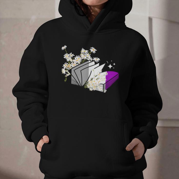Asexual Book Lover LGBT Reading Pride Ace Flag Daisy Graphic Youth Hoodie