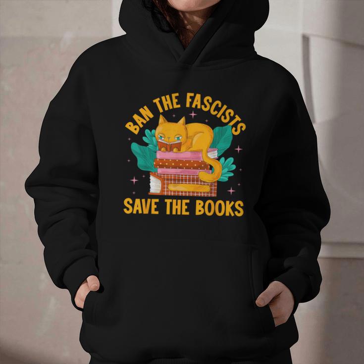 Ban The Fascist Save The Books For a Book Fan Graphic Youth Hoodie