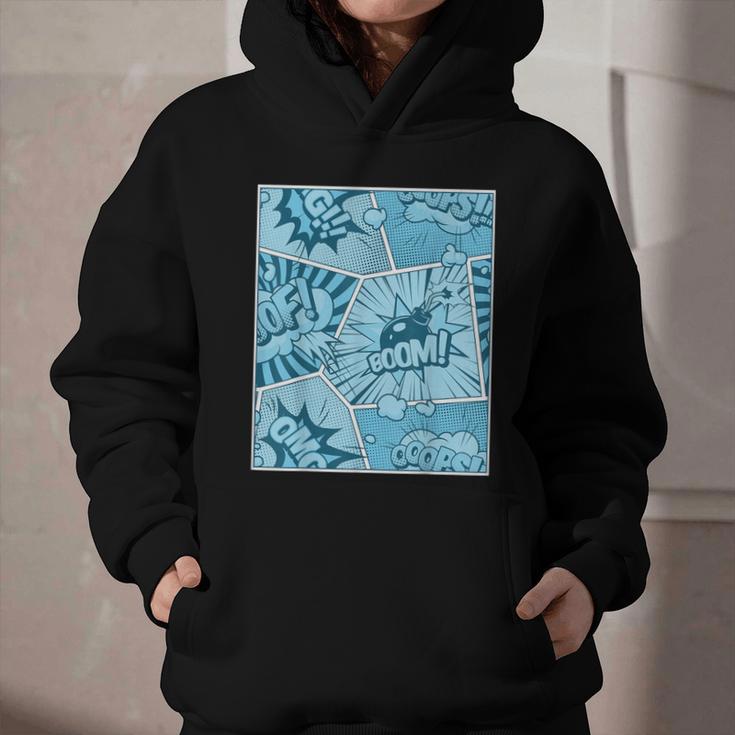 Blue Comic Book Blue Graphic Graphic Youth Hoodie