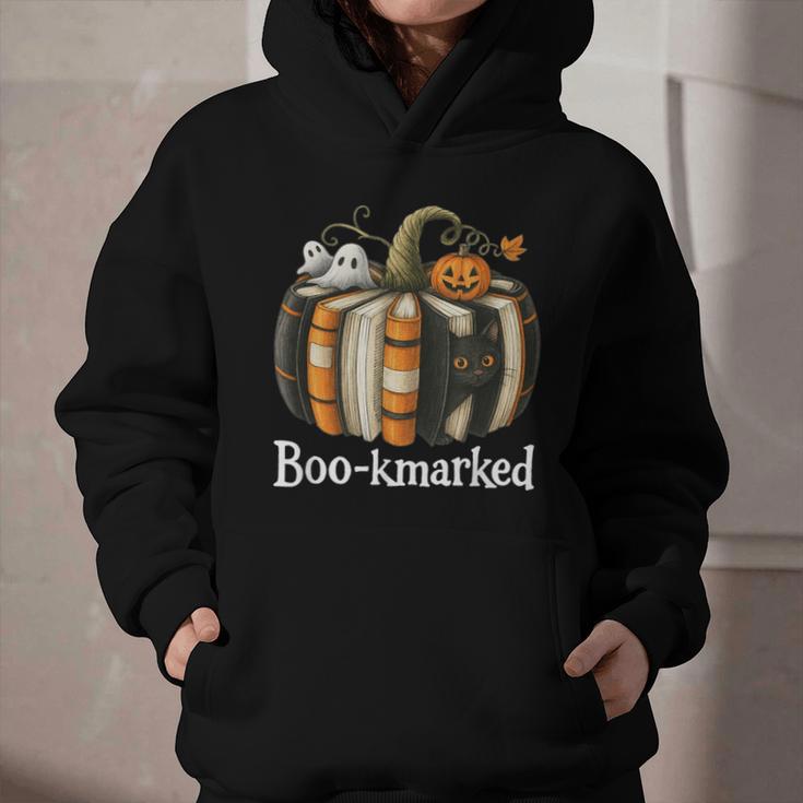 Boo-Kmarked Fall Pumpkin Books Halloween Teacher Teaching Graphic Youth Hoodie