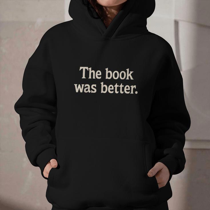 The Book Was Better Distressed Grunge Minimalist Text Graphic Youth Hoodie