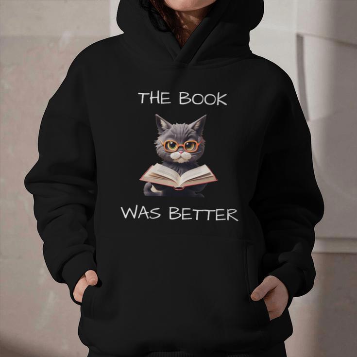 The Book Was Better Literature Teacher Reading Cat Lover Graphic Youth Hoodie The Book Was Better Literature Teacher Reading Cat Lover Graphic Youth Hoodie