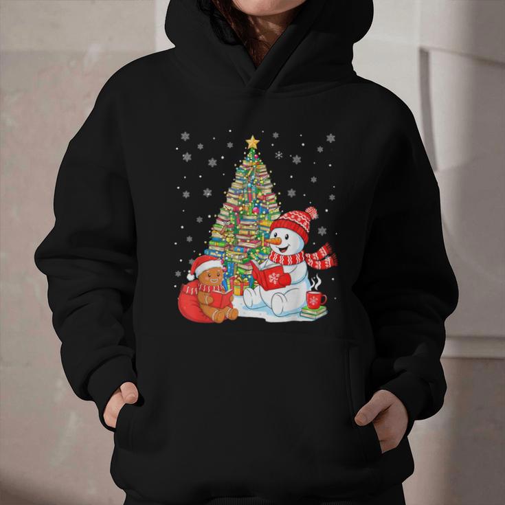 Book Christmas Tree Bookworm Gingerbread Man Snowman Reading Graphic Youth Hoodie Book Christmas Tree Bookworm Gingerbread Man Snowman Reading Graphic Youth Hoodie