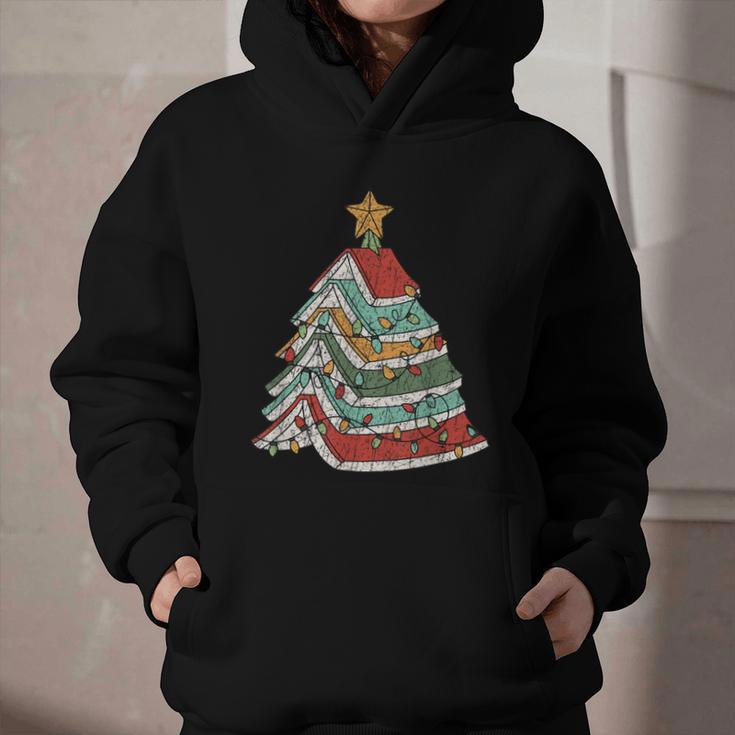 Book Christmas Tree For Librarians Book Lovers Graphic Youth Hoodie Book Christmas Tree For Librarians Book Lovers Graphic Youth Hoodie