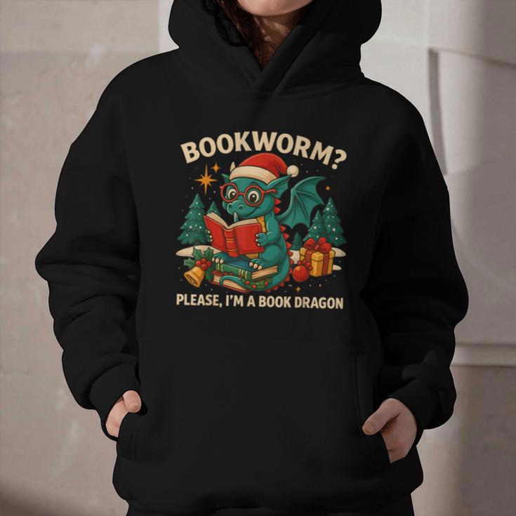 Book Dragon Christmas Reading For Fantasy Lovers Graphic Youth Hoodie Book Dragon Christmas Reading For Fantasy Lovers Graphic Youth Hoodie