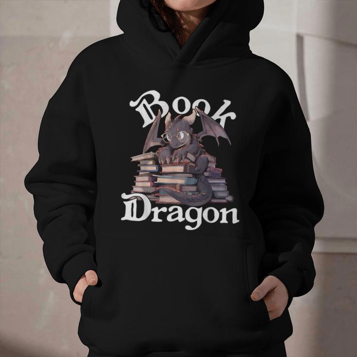 Book Dragon Book Lover Bookworm Book Reader Librarian Graphic Youth Hoodie