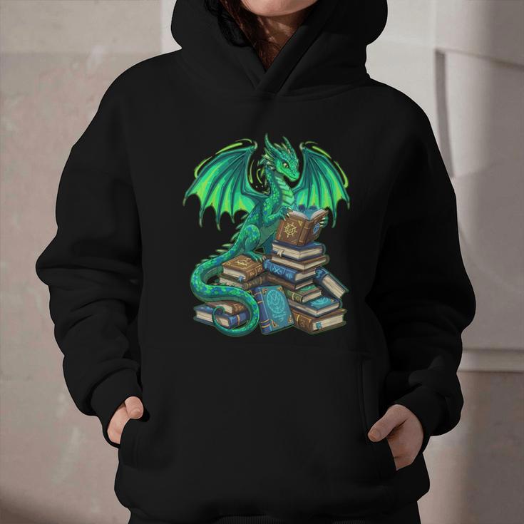 Book Dragon Reading Fantasy Graphic Youth Hoodie