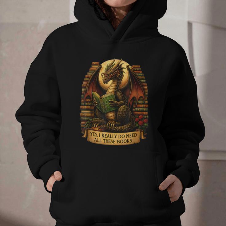 Book Dragon Yes I Really Do Need All These Books Men Women Graphic Youth Hoodie Book Dragon Yes I Really Do Need All These Books Men Women Graphic Youth Hoodie