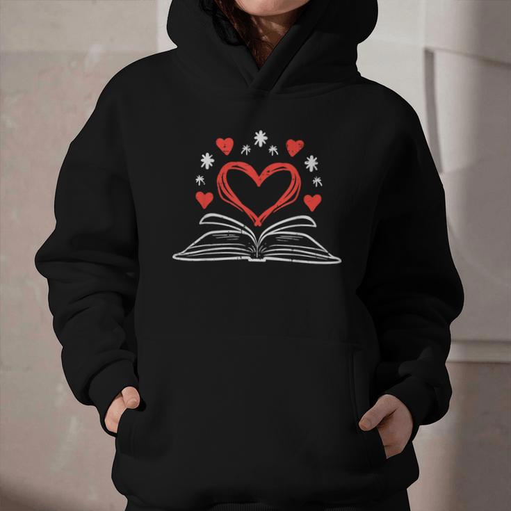 Book Heart Read Book Reading Librarian Men Women Kids Graphic Youth Hoodie