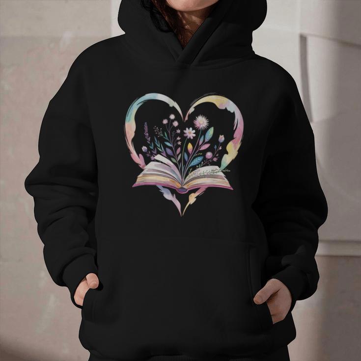 Book Lover Heart Shaped Reading Art Bookworm Graphic Youth Hoodie