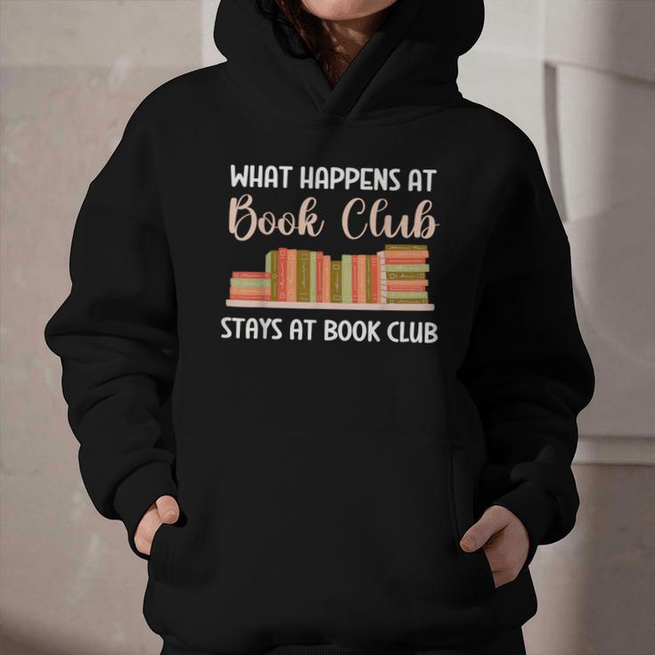Book Lover Humor What Happens At Book Club Stays Graphic Youth Hoodie