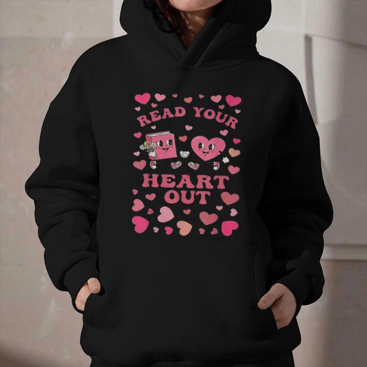 Book Lover Read Your Heart Out Teacher Valentines Graphic Youth Hoodie