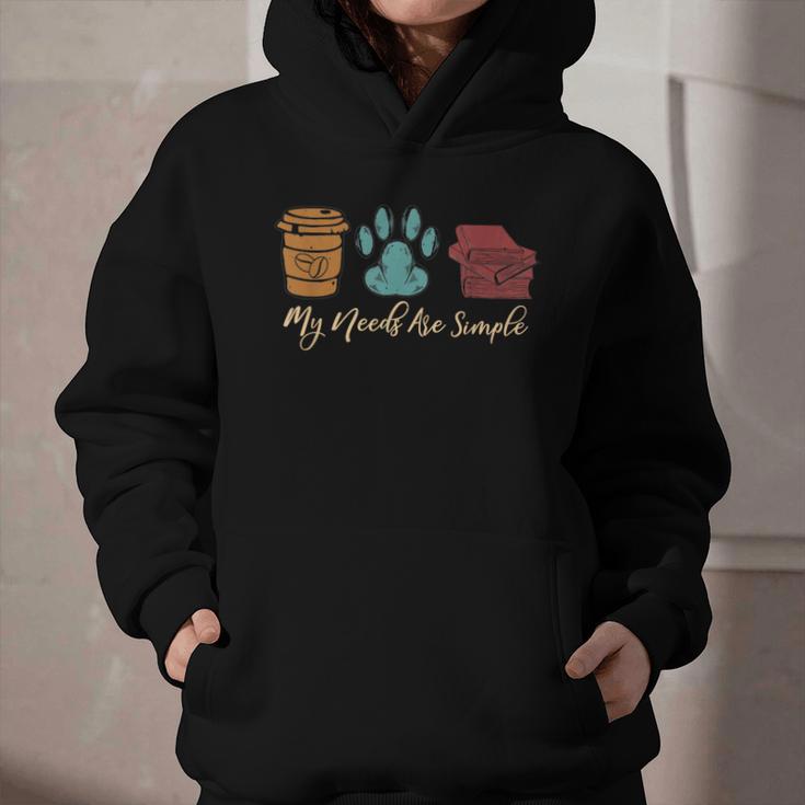 Book Lover Reader Coffee Dog Book My Needs Are Simple For Men Women Graphic Youth Hoodie