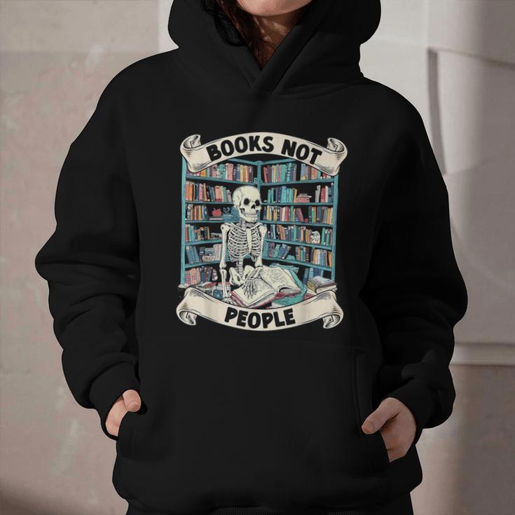 Book Lover Skeleton Reading Love Books Not People Graphic Youth Hoodie