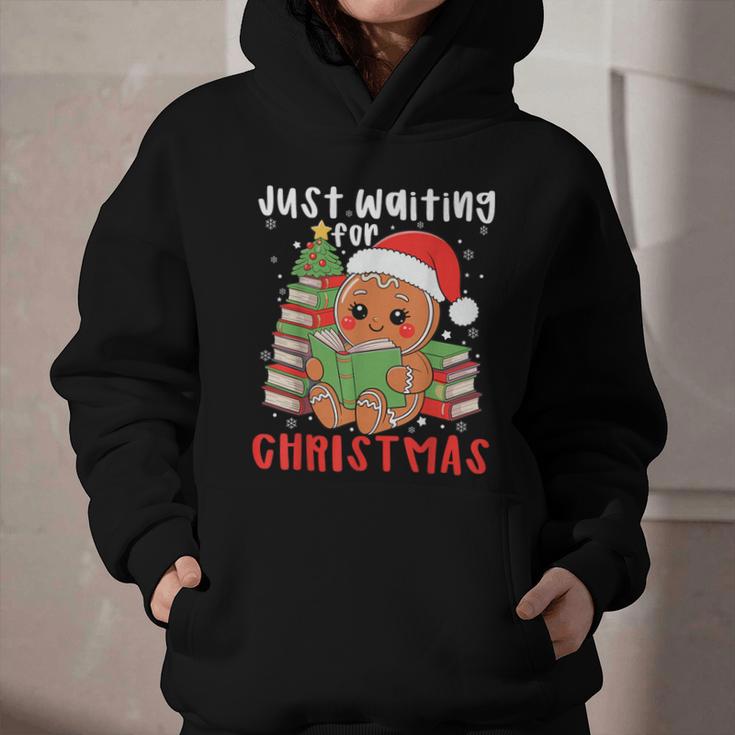 Book Reading Just Waiting For Christmas Gingerbread Graphic Youth Hoodie