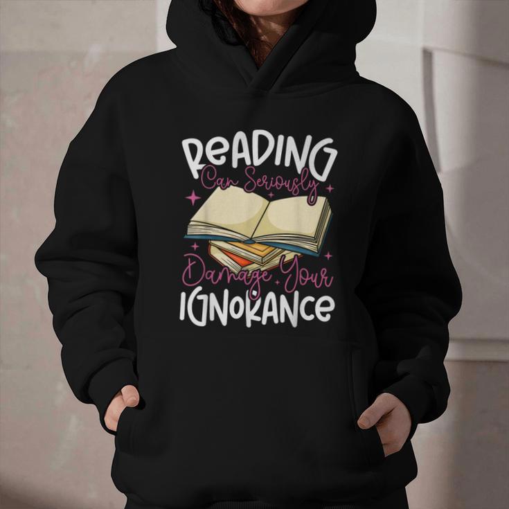 Book Reading Reading Can Seriously Damage Your Ignorance Graphic Youth Hoodie