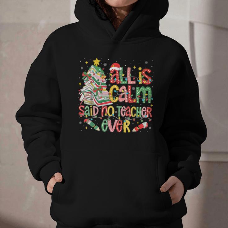 Book Tree All Is Calm Said No Teacher Ever Christmas Graphic Youth Hoodie Book Tree All Is Calm Said No Teacher Ever Christmas Graphic Youth Hoodie