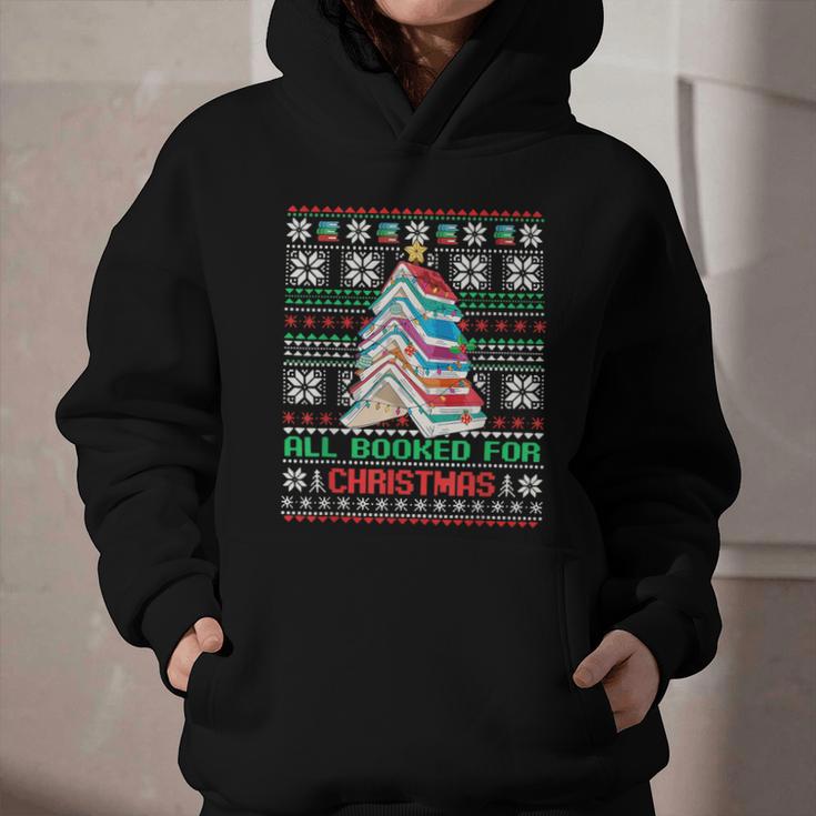 All Booked For Christmas Tree Book Ugly Christmas Sweatshirt Graphic Youth Hoodie