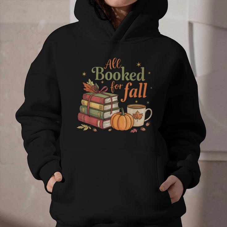 All Booked For Fall Books Coffee Fall Leaves Pumpkins Autumn Graphic Youth Hoodie
