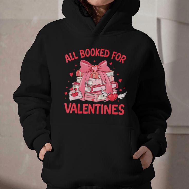 All Booked For Valentine Bow Books Lover Teacher Girl Women Graphic Youth Hoodie