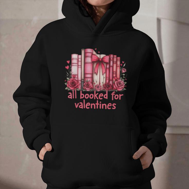 All Booked For Valentines Coquette Bow Book Lover Bookworm Graphic Youth Hoodie