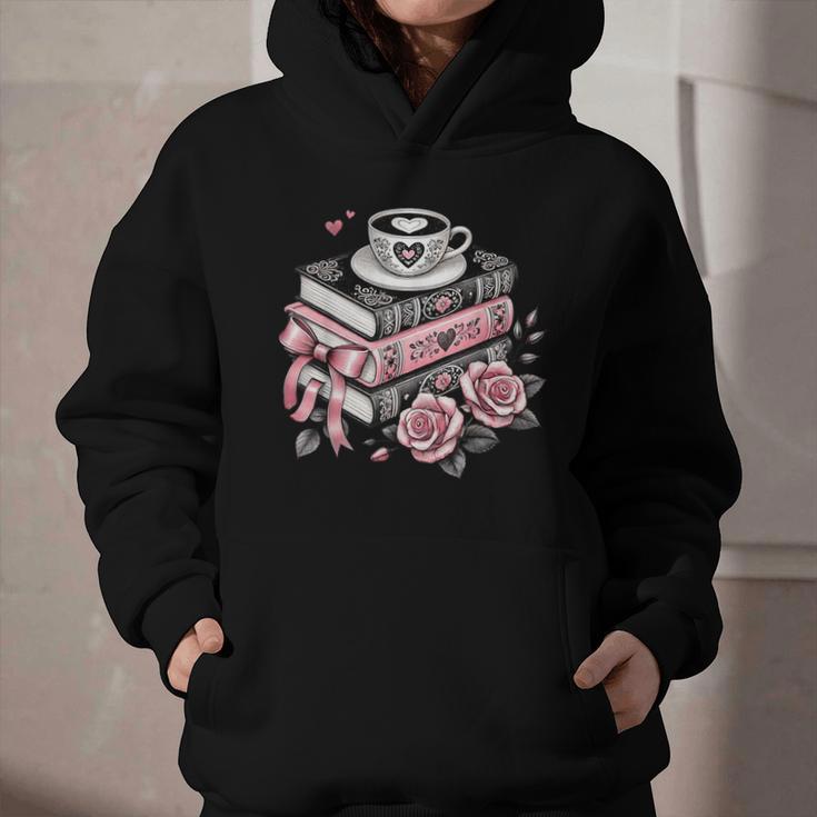 All Booked For Valentine's Coquette Bow Books Teacher Girly Graphic Youth Hoodie