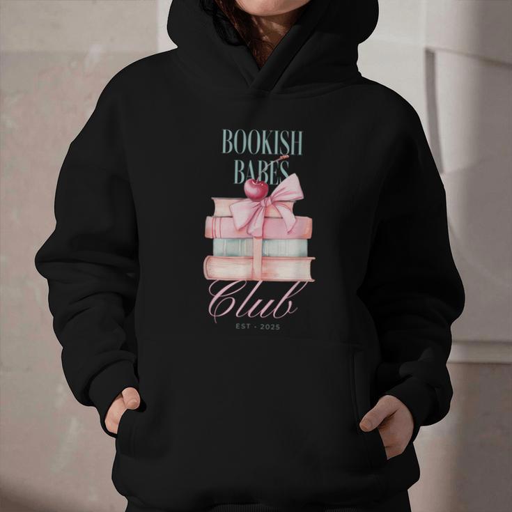 Bookish Babes Club Cute Pink Book Stack With Bow Graphic Youth Hoodie Bookish Babes Club Cute Pink Book Stack With Bow Graphic Youth Hoodie