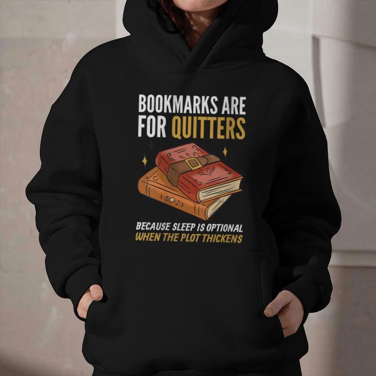 Bookmarks Are For Quitters Book Lover Saying Graphic Youth Hoodie Bookmarks Are For Quitters Book Lover Saying Graphic Youth Hoodie