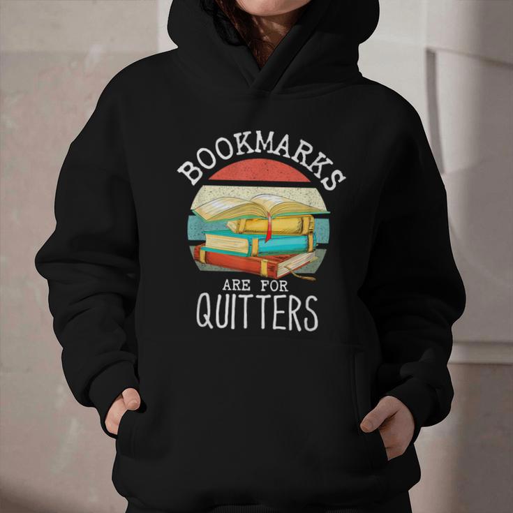 Bookmarks Are For Quitters Book Lovers Book Nerd Graphic Youth Hoodie