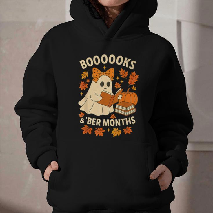 Books And BER Months Fall Librarian Reading Halloween Graphic Youth Hoodie Books And BER Months Fall Librarian Reading Halloween Graphic Youth Hoodie