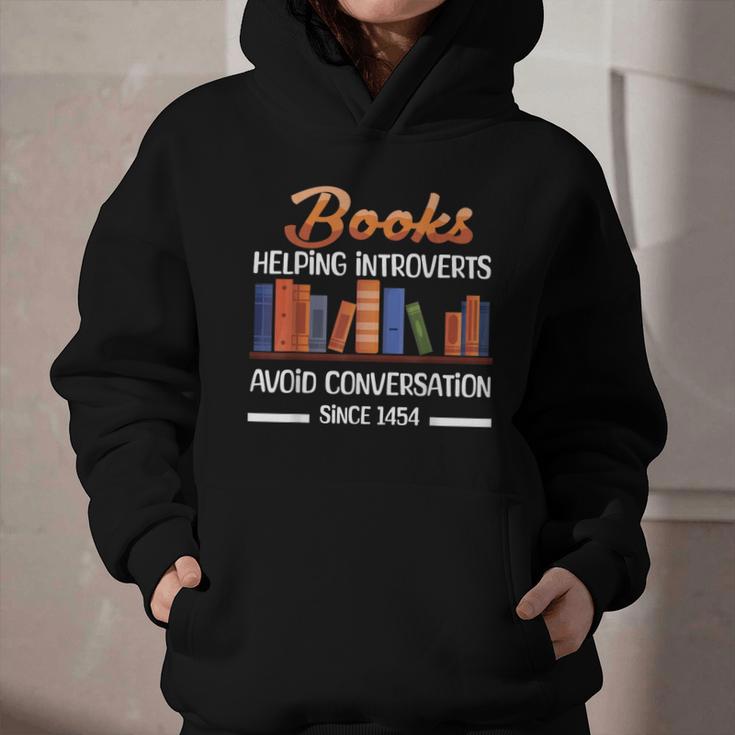 Books Helping Introverts Avoid Conversation Book Reading Graphic Youth Hoodie