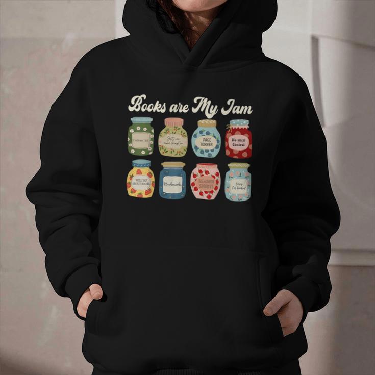 Books Are My Jam Shirt Book Lover Reader Reading Teacher Graphic Youth Hoodie