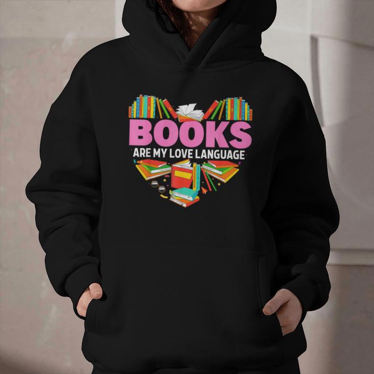 Books Are My Love Language Valentine's Day Reading Lover Graphic Youth Hoodie Books Are My Love Language Valentine's Day Reading Lover Graphic Youth Hoodie