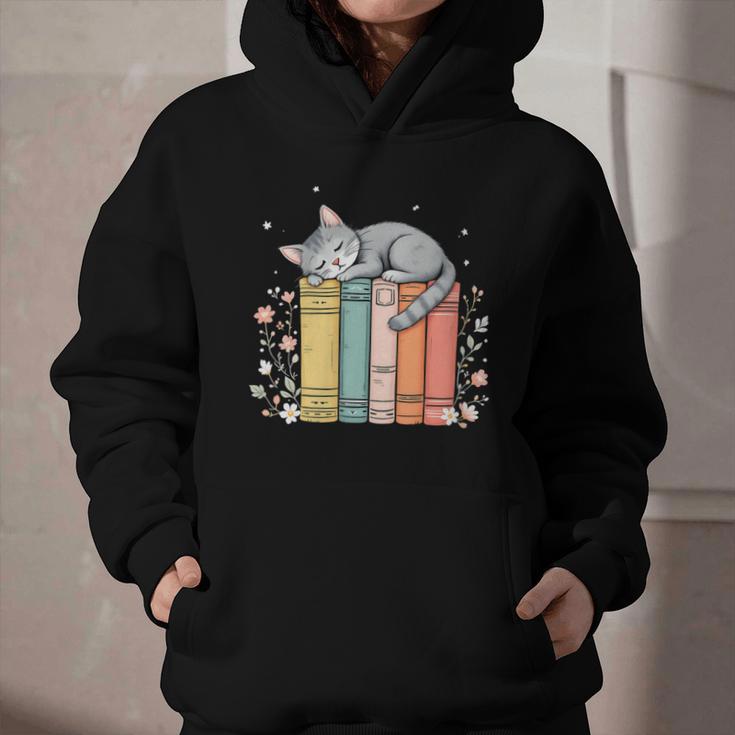 Books Lover Cute Sleepy Cat Relax Reading Vibe Graphic Youth Hoodie Books Lover Cute Sleepy Cat Relax Reading Vibe Graphic Youth Hoodie