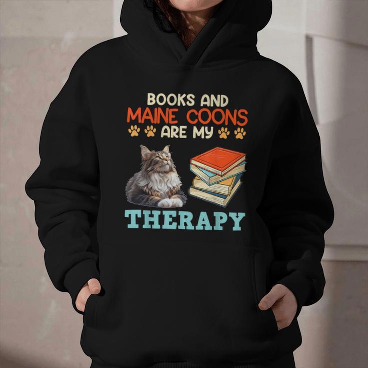 BOOKS AND MAINE COONS ARE MY THERAPY Main Coon Graphic Youth Hoodie