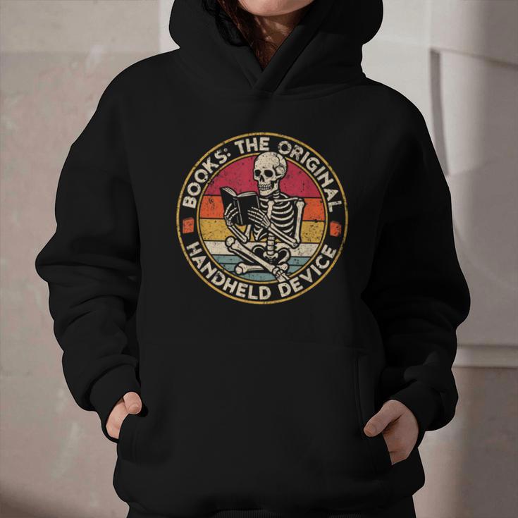 Books The Original Handheld Device Vintage Book Reading Graphic Youth Hoodie