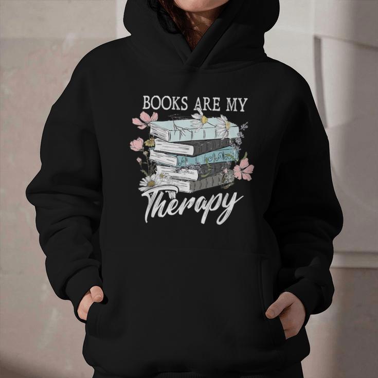 Books Are My Therapy Summer Reading Book Lovers Graphic Youth Hoodie