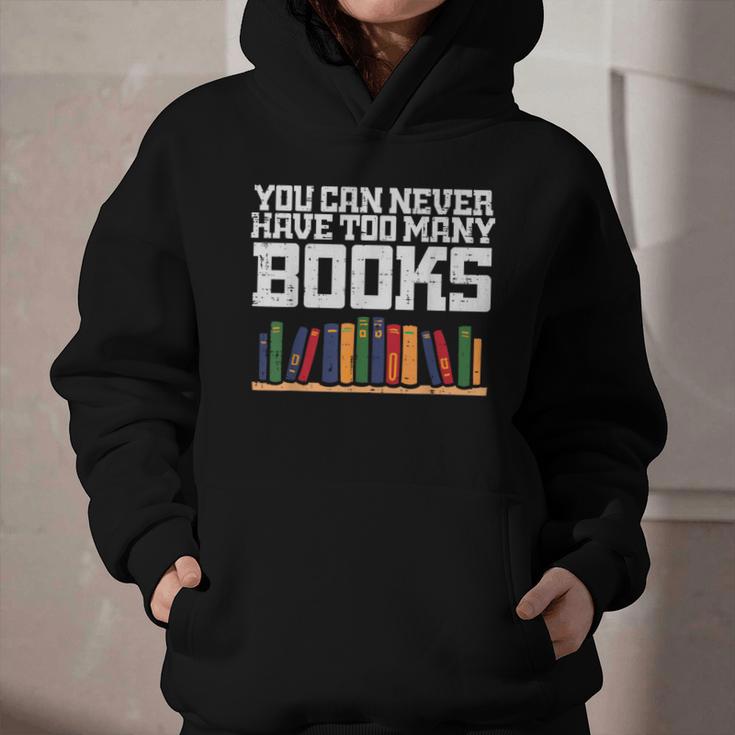 Never Too Many Books Read Book Reading Librarian Men Women Graphic Youth Hoodie