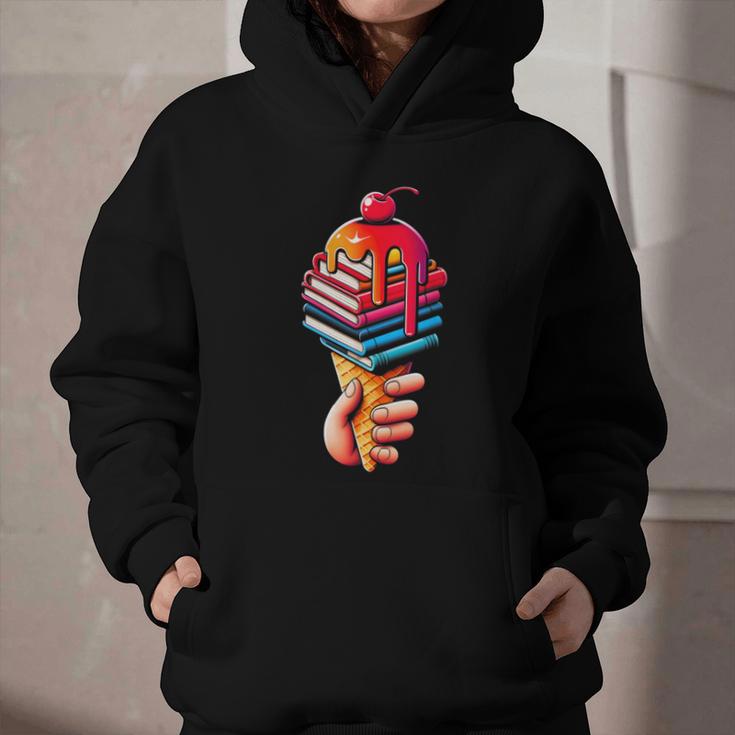 Books Reading Ice Cream Graphic Youth Hoodie