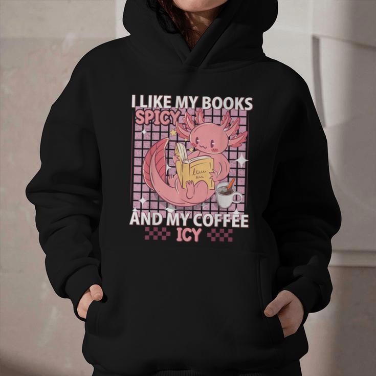 I Like My Books Spicy And My Coffee Icy Librarian Graphic Youth Hoodie I Like My Books Spicy And My Coffee Icy Librarian Graphic Youth Hoodie